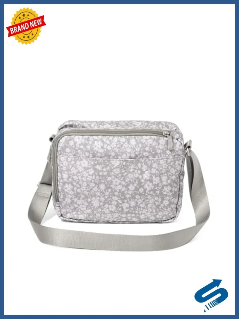 Nylon Crossbody Bag with RFID Wallet, Adjustable Strap